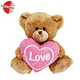 Valentine Plush Toy I Love You Animals With Pink Heart